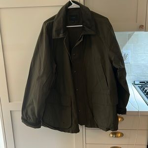 NWOT  j crew green field jacket brown corduroy lined collar and sleeves